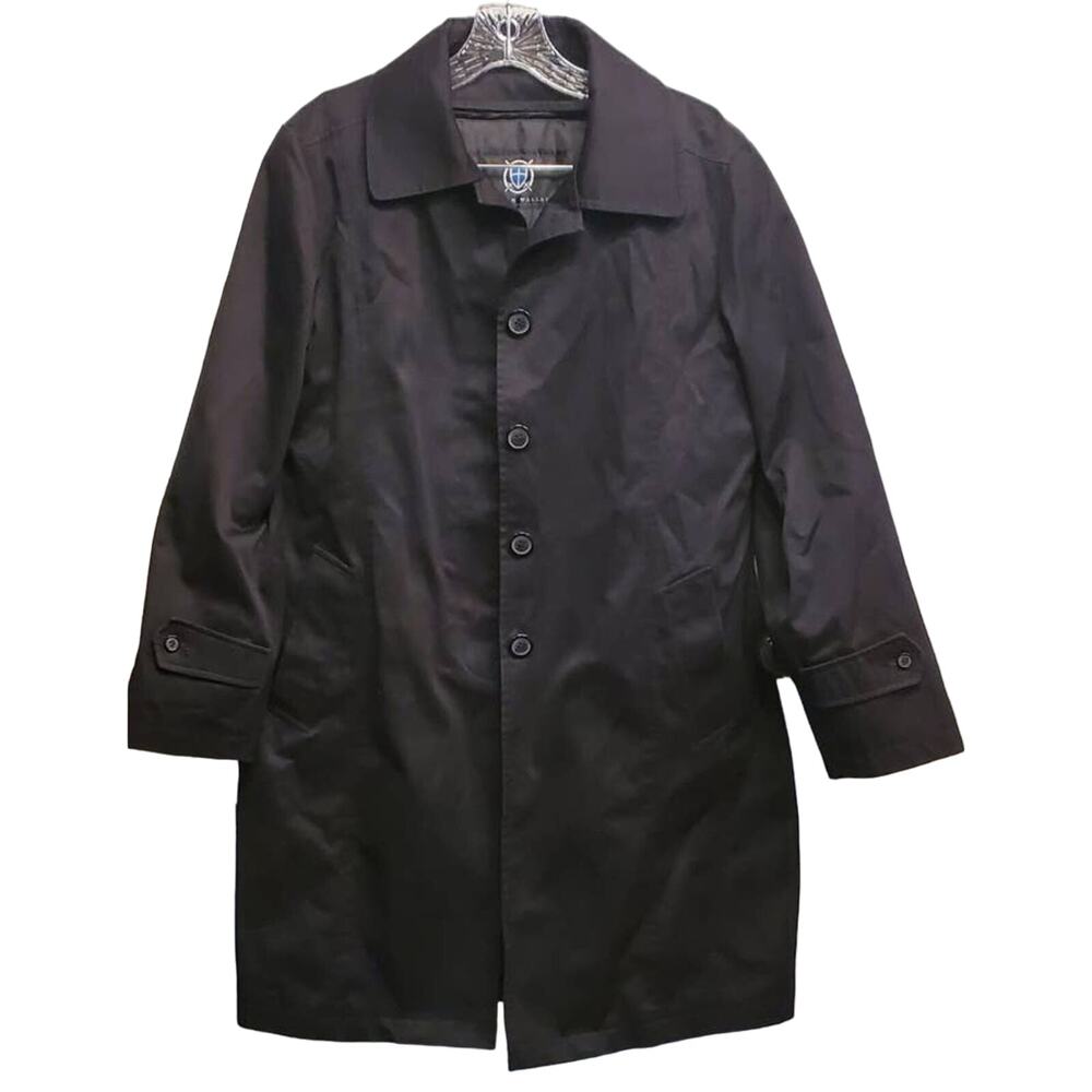 WILLIAM Wallace Black Thinsulate Insulation Trench Coat Jacket Size Small